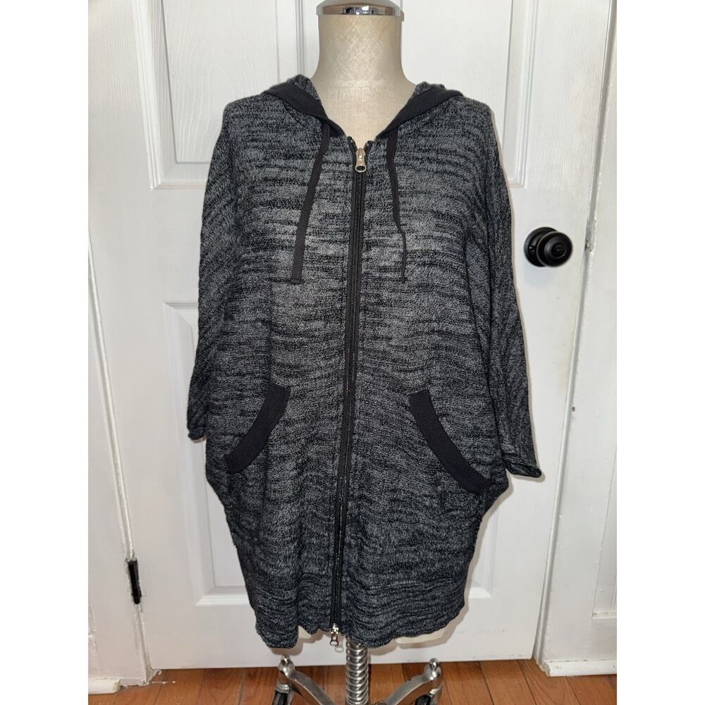 Neon Buddha Women’s Oversized Full Zip Gray Short Sleeve Size S Small